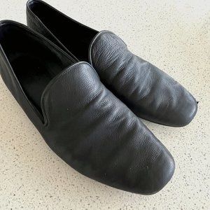 Vince Demi Leather Black Flat Loafers